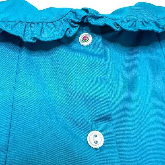 New! The Proper Peony Teal Pleated Pan Collared Spring Easter Dress Size 5 - Picture 5 of 6